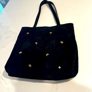 Large Black Ferragamo Suede Tote